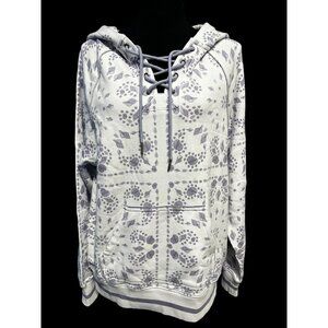 SER.O.YA FOSTER PULLOVER HOODIE UNISEX SM BLUE WHITE GORPCORE OUTDOORSY